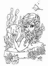 Jadedragonne Jade Dragonne Digi Protege Sirene Clip Pullip Dragon Unicorn Adulte Coloriages Mamietitine sketch template
