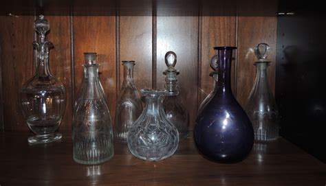 Collection Of Early American Decanters Ages And Styles Vary