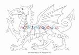 Colouring Welsh Dragon Village Activity Explore sketch template