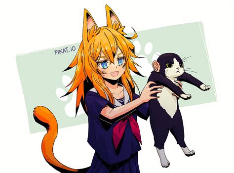 catgirl and girlcat [original] r cutelittlefangs