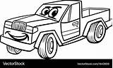 Cartoon Car Coloring Pickup Vector Royalty sketch template