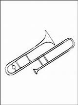 Coloring Trombone Musical Instruments Pages Printable sketch template