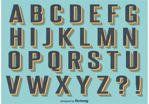 retro vintage style alphabet   vector art stock graphics