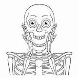 Skeleton Coloring Pages Scary Skeletons Toddler Standing Skull Human sketch template