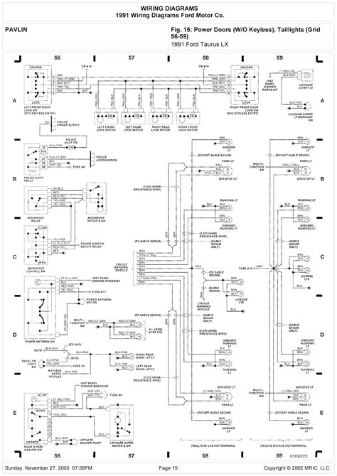 ford taurus lx system wiring diagram power doors taillights schematic wiring diagrams