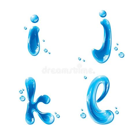 Abc Water Liquid Set Small Letters I J K L Vector Illustration In