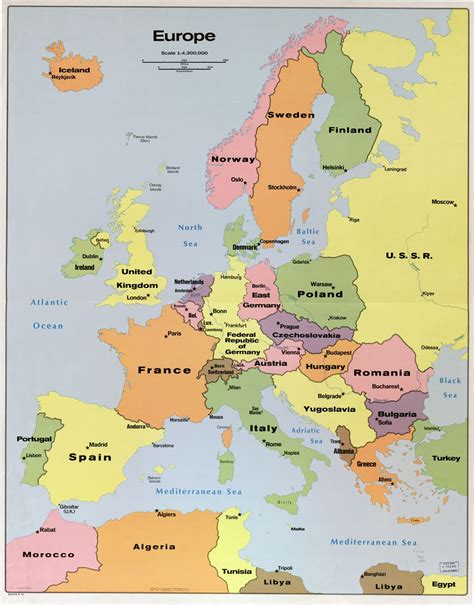 en alta resolucion detallado mapa politico de europa  las marcas de capitales grandes