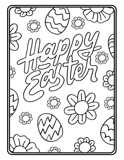 happy easter coloring page printable  etsy