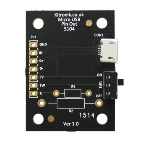 Micro Usb Breakout Board With Power Switch – Kitronik Ltd