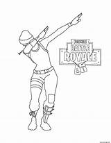Fortnite Dab Coloring Royale Battle Pages Skin Famous Kids sketch template