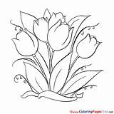 Pages Coloring Tulips Printable Painting Flower Sheet Title sketch template