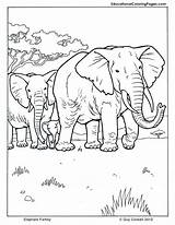 Coloring Pages Animal Elephant Family Mammals Mammal Kids Printable Print Book Drawing Animals Fun Educational Designlooter Comments Drawings Three Horses sketch template