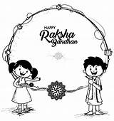 Raksha Bandhan Rakhi sketch template