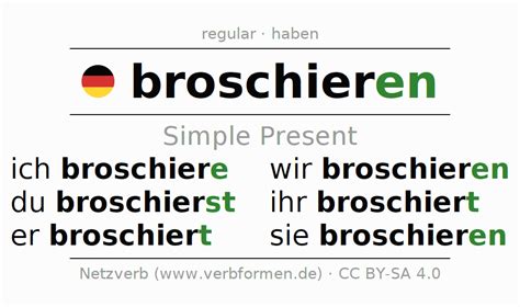 present german broschieren  forms  verb rules examples netzverb dictionary