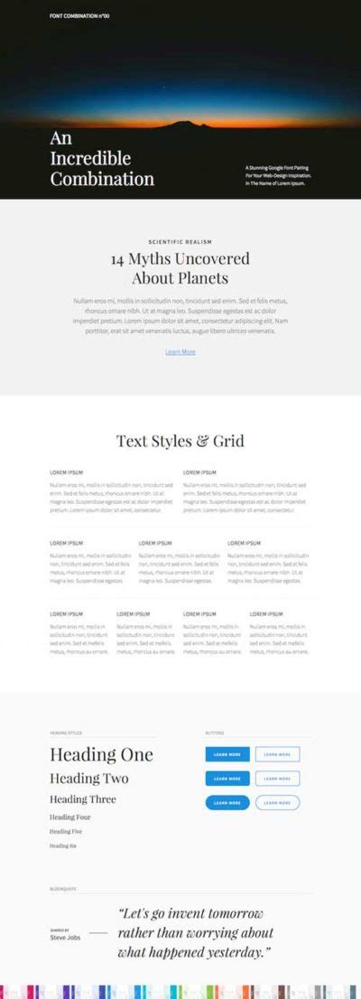 font pairing sections