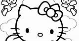 Kitty Hello Coloring Pages Angel sketch template