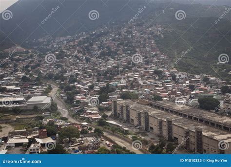 aerial  slums  caracas venezuela stock image image  south