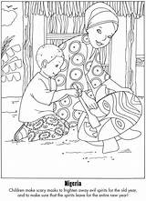 Coloring Pages African Drawings Dover Choose Board Kids Nigerian Sheets Culture sketch template