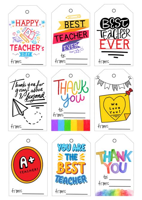 printable teacher appreciation tags prudent penny pincher