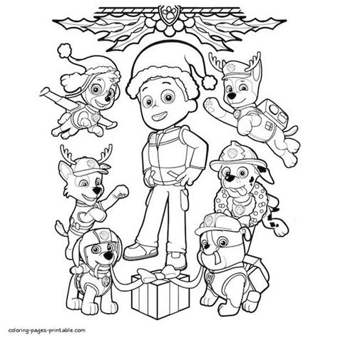 paw patrol christmas coloring pages  christmas coloring pages paw