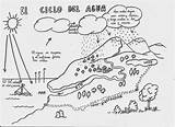 Agua Ciclo Colorear Hidrologico Estados Relieve Clase Coloring Cielo sketch template