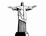 Christ Redeemer Statue Coloring Cristo Coloringcrew Redentor Sketchite Buildings Desenho Tattoo Monuments sketch template