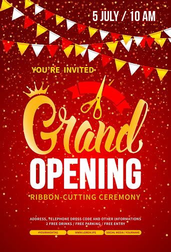 template  advertising poster  grand opening stock illustration