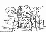 Castle Coloring Tale Fairy Simple Drawing Pages Coloriage Getcolorings Paintingvalley Medieval Drawings sketch template
