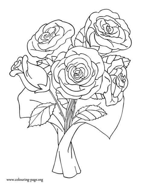 mothers day bunch  roses coloring page