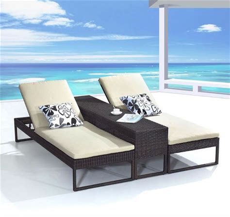 Hotel Pool Furniture Sex Lounge Chair Double Beach Bed Rattan Lounger