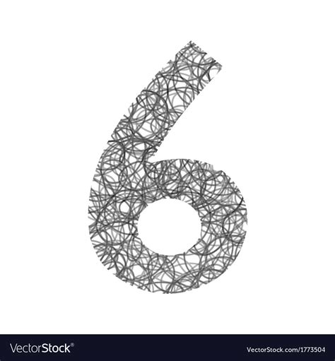 hand drawing number royalty  vector image