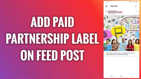 add paid partnership label  instagram feed post youtube