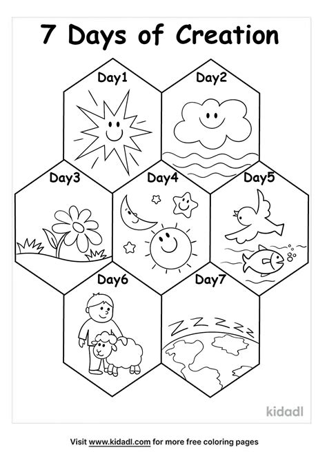days  creation coloring pages
