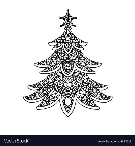 christmas tree coloring pages  adults coloring  drawing