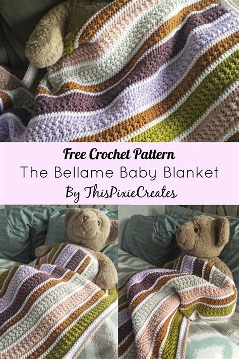 learn  crochet  bellame baby blanket  crochet pattern du