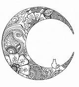 Colorear Erwachsene Ausmalen Lune Zentangle Zeichnen Print Mond Zum Lua Colouring Suburbanmen Manda Piercings Tremendous Pintadas Páginas Lovesmag Katze Tatuaggio sketch template