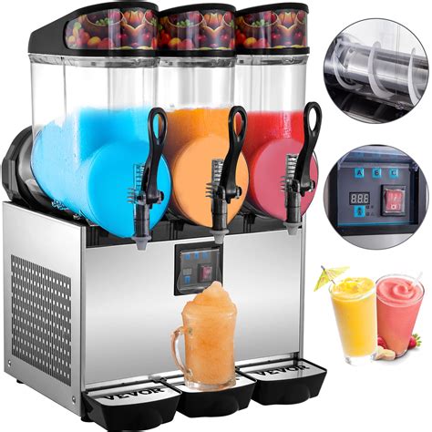 Vevor Commercial Slushy Machine 12l X 3 Three Bowls Frozen Drink Slush