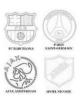 Champions Ligue Paris Germain Ajax Uefa Nicos Apoel Coloriages Psg Ausmalen Groupe Barcelone Gruppe Morningkids Bonjourlesenfants Groep Malvorlagen sketch template