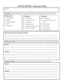 opinion writing template planner opinion writing template opinion