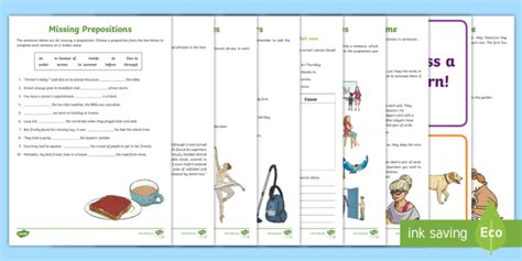 printable preposition  prepositional phrase activities
