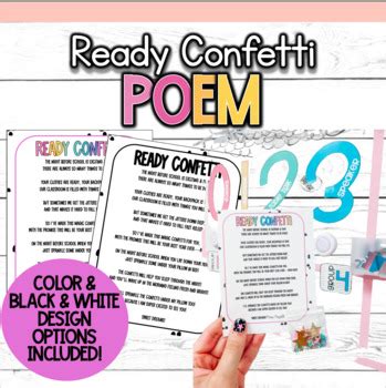 ready confetti poem freebie  teaching  tinies tpt
