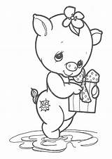 Precious Moments Coloring Pages Animal Animals Printable Girls Friends Cute Pig Bear Sheets Adults Baby Colouring Kids Dog Koala Angel sketch template