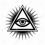 Eye Illuminati Seeing Symbol Vector God Pyramid Logo Providence Drawing Stock Ancient Omniscience Oracle Oculus Luminous Delta Dei Sacral Mystical sketch template