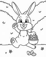 Bunny Easter Coloring Printable Pages Eggs Hiding Kids Mom sketch template