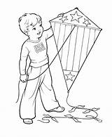 Kite Kites Coloring Pages Flying Kids Printable Drawing July 4th Color Fly Sheets Boy Children Clipart Print Teamwork Colouring Line sketch template