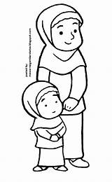 Mewarnai Kartun Muslimah Sumber Berhijab sketch template