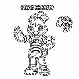 Wk Voetbal Mascotte Frankrijk Ettie Kleurplaat sketch template