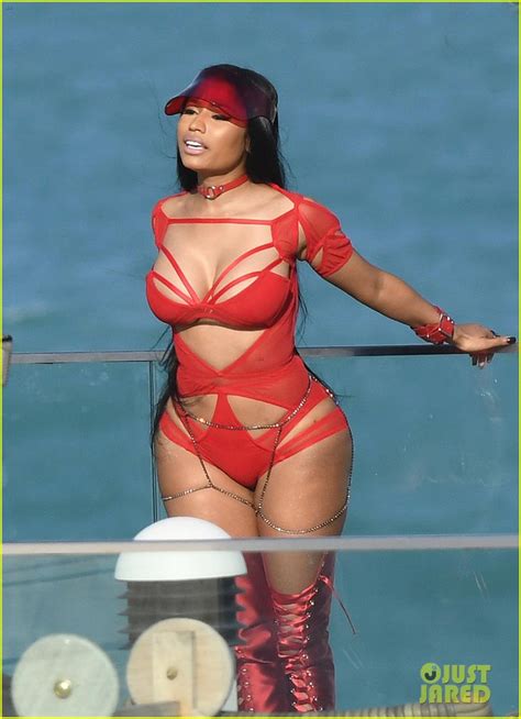 Nicki Minaj Wears Sexy Cut Out Swimsuit To Film New Video