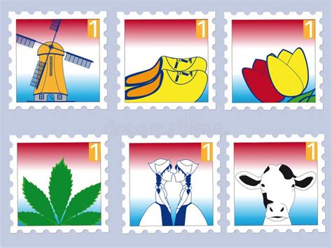 dutch stamps stock vector illustration  stamp delftware