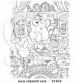 Bear Pig Honey Coloring Outline Illustration Royalty Clipart Bannykh Alex Rf Clipartof sketch template